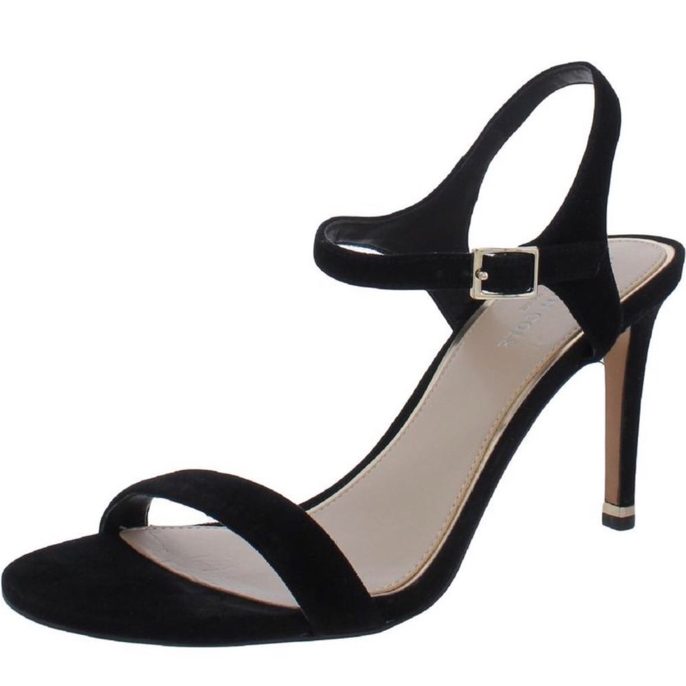 NWT Kenneth Cole Brandy 85 Black Sandals Heels Strappy Leather NIB New